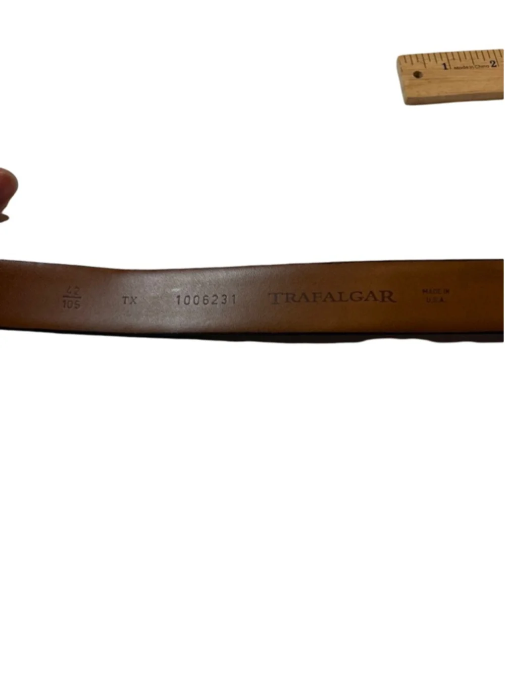 Trafalgar Leather Belt Brown Size 42 USA Made Classic Dress Belt